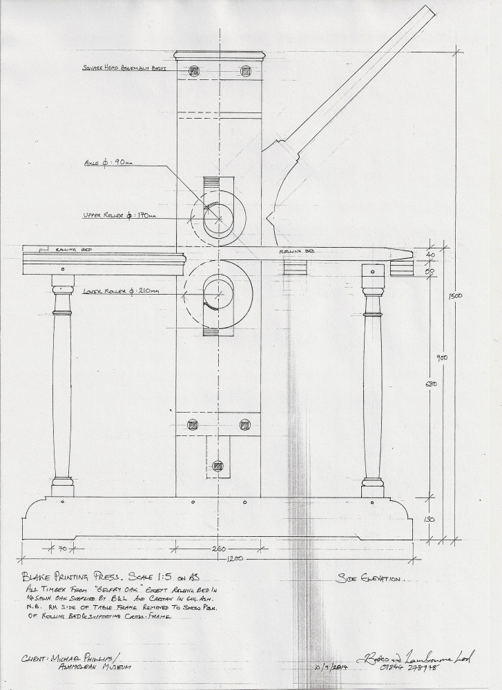 Blake Press side elevation sketch