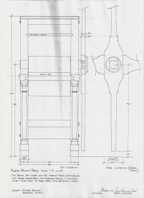 Blake Press end elevation sketch